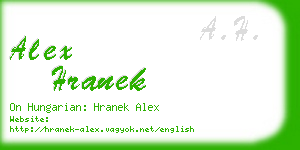 alex hranek business card